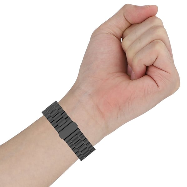 3-Perle rem i rustfrit stål til Samsung Galaxy Watch 6 / 5 / 4 - Sort