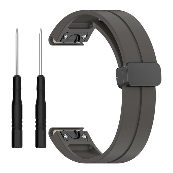 22 mm silikonrem med verktøy for Garmin Watch - Mørkegrå