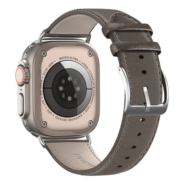 DUX DUCIS YS Apple Watch Series 9 45mm / Ultra 2 Cowhide skinnrem - Grå