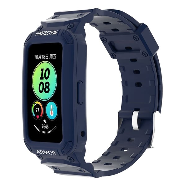 Huawei Band 8 / 7 / 6 stropp med beskyttelsesdeksel - Mørkeblå
