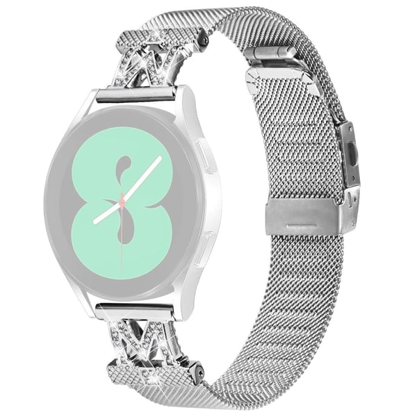 20mm Samsung Galaxy Watch Active 2 / Active milanese ruostumattomasta teräksestä valmistettu ranneke - Hopea