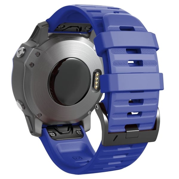 26 mm silikonrem med enkle striper og svart spenne til Garmin-klokke - Safir