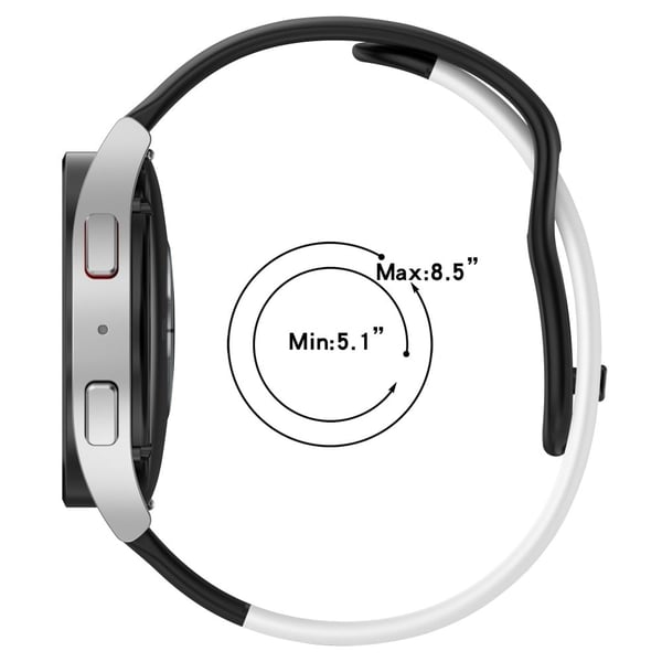22 mm universal silikonrem i to farger - Grå / Hvit