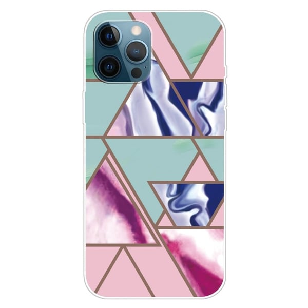 Marble iPhone 15 Etui - Trekant Blitz Mønster