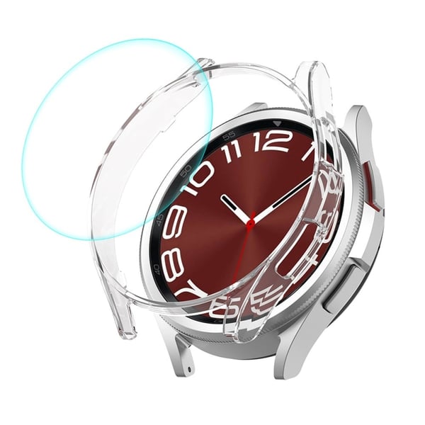 HAT PRINCE galvanisert deksel med herdet glass til Samsung Galaxy Watch 6 Classic (47 mm) - Gjennomsiktig