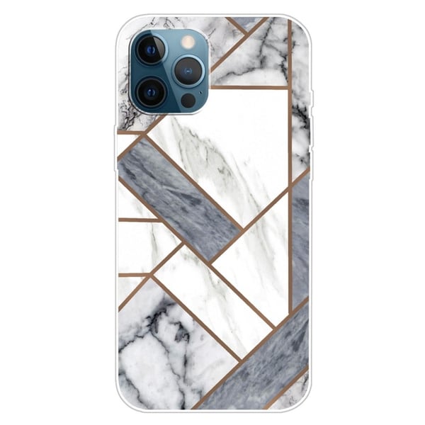 Marble iPhone 15 Plus Etui - Grå / Hvit Klinkekule Tile