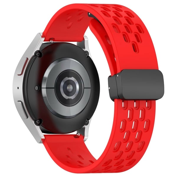 22 mm enkel silikonrem for Samsung- og Huawei-klokker - Rød