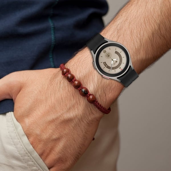 20 mm silikonrem med spor for Samsung Galaxy Watch 6 / 5 / 4 / 3 (41 mm) - Midnattsblå