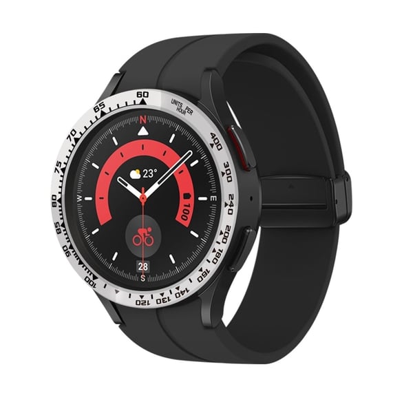 Samsung Galaxy Watch 5 Pro aluminiumslegering hastighetsskala ring - Sølv / Sølv / Sølv