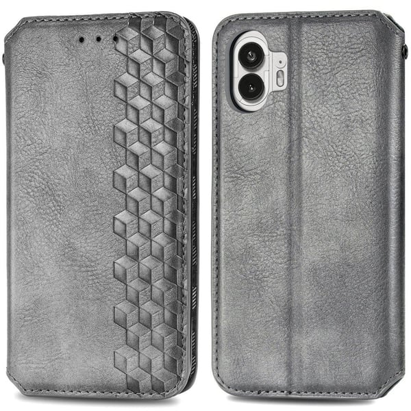 Læretui med A Stilfull Rhombus Imprint til Nothing Phone (2) - Grå