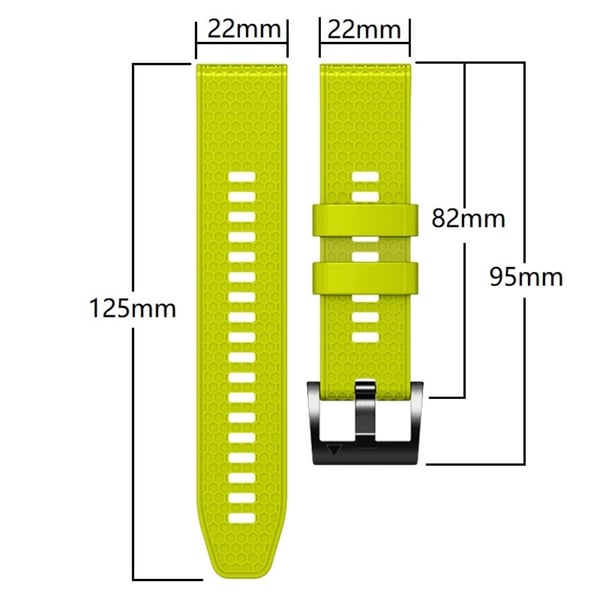 22 mm silikonrem i tofarget honeycomb-stil for Amazfit / Garmin / Coros-klokke - Militærgrønn + Svart