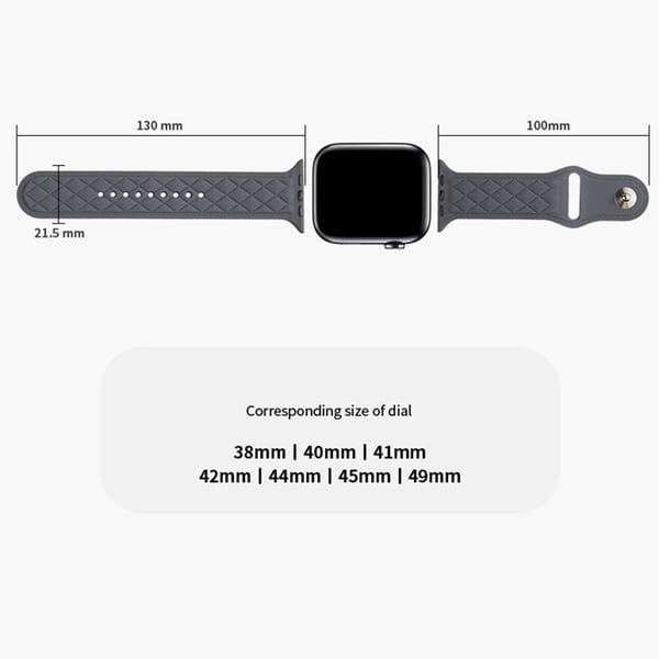 Apple Watch Series 9 45 mm / Ultra 2 teksturert silikonrem - Safir