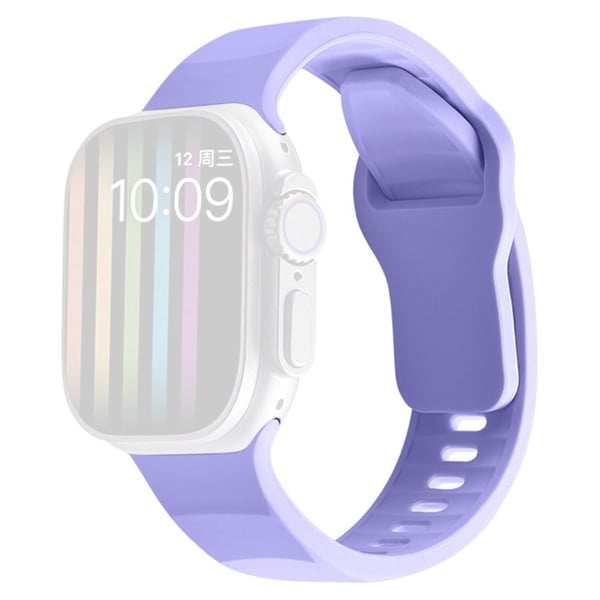 Apple Watch Series 9 45 mm / Ultra 2 silikonrem i bølget stil - Lilla