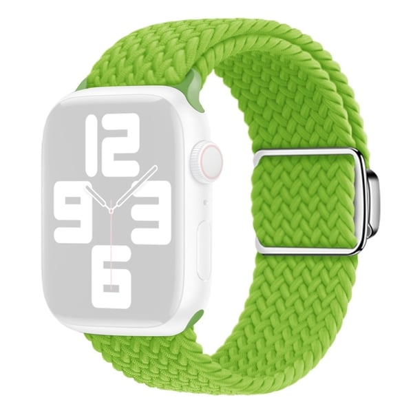 Apple Watch Series 9 45 mm / Ultra 2 flettet nylonrem - Gulgrønn