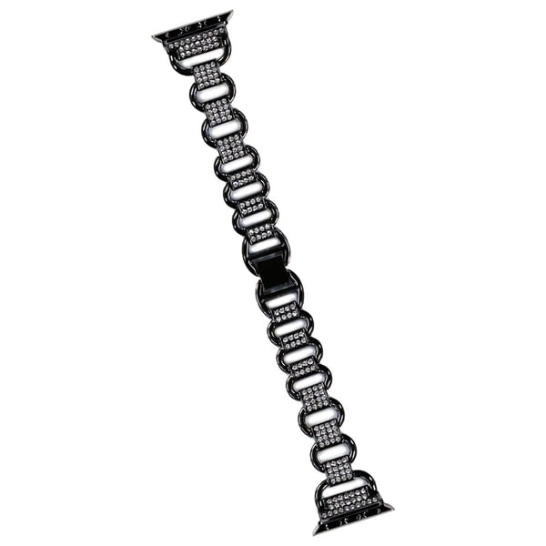 Apple Watch Series 9 45 mm / Ultra 2 metallrem med rhinestone-dekor - Svart