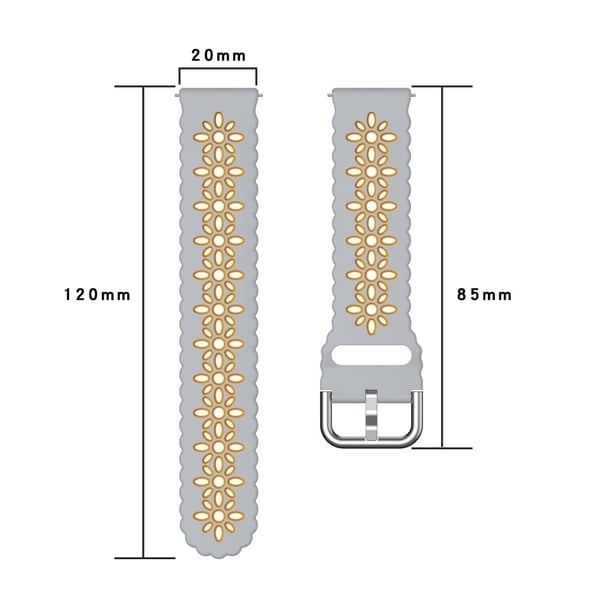 20mm Universal dobbeltfarvet blomstret hulrem - Sort / Grå