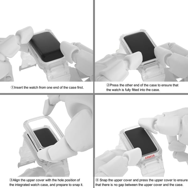 Huawei Band 8 / 7 / 6 stropp med beskyttelsesdeksel - Gjennomsiktig