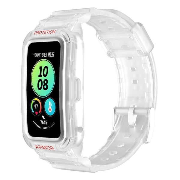Huawei Band 8 / 7 / 6 stropp med beskyttelsesdeksel - Gjennomsiktig