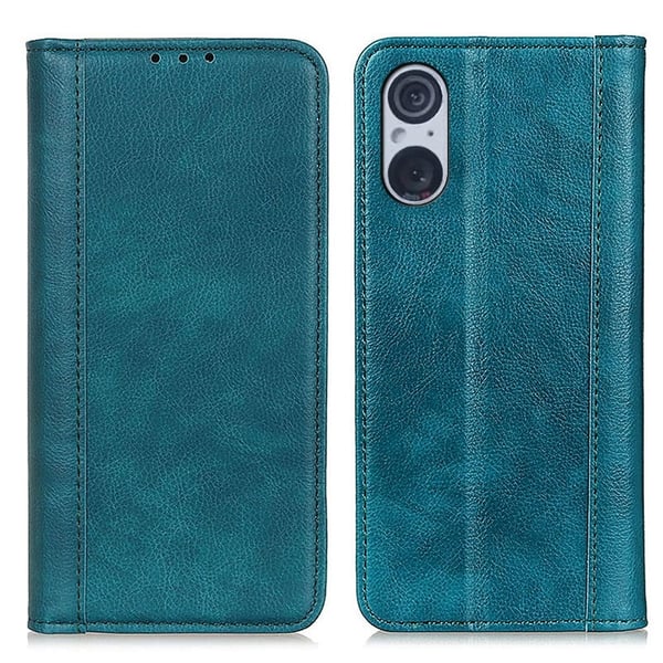 Aito nahkakotelo magneettisuljuksella Sony Xperia 5 - Vihreä