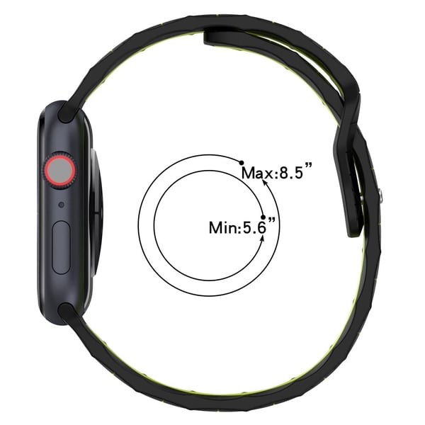 Apple Watch Series 9 41 mm silikonrem med fotballmønster - Svart + Grå