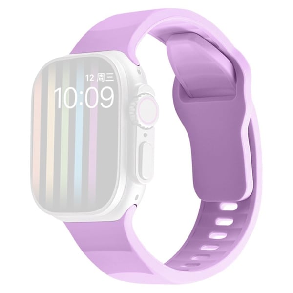 Apple Watch Series 9 45 mm / Ultra 2 silikonrem i bølget stil - Lavendel