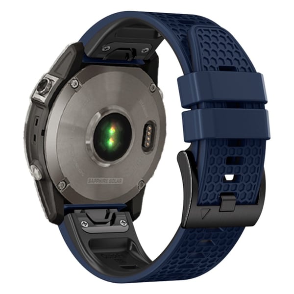 22 mm tvåfärgat silikonarmband i bikakemodell för Amazfit / Garmin / Coros-klocka - Safir + Svart