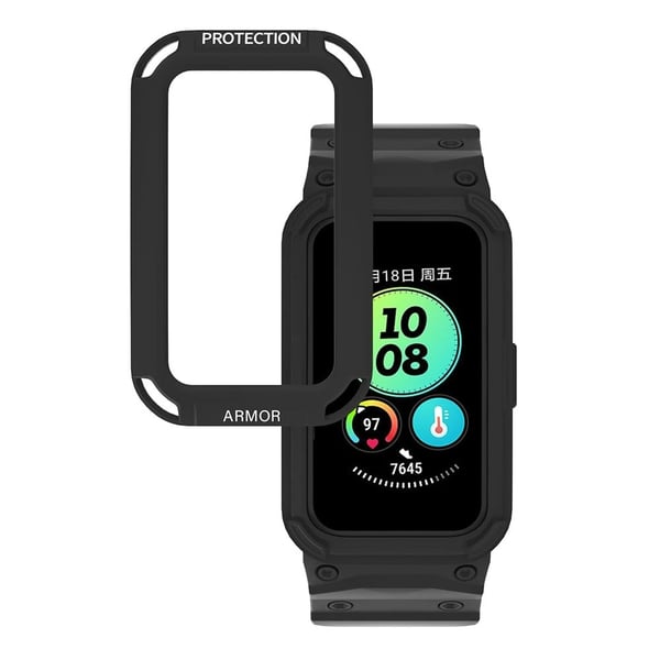 Huawei Band 8 / 7 / 6 stropp med beskyttelsesdeksel - Svart