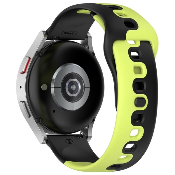 22 mm universal silikonrem i to farger - Svart / Grønn