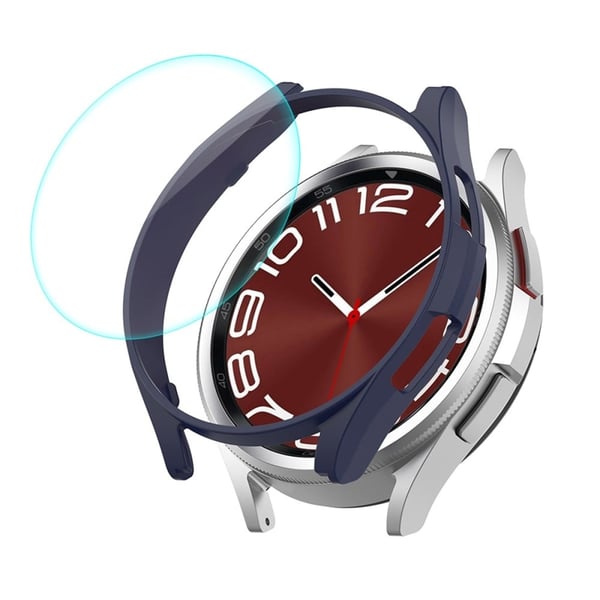 HAT PRINCE galvanisert deksel med herdet glass til Samsung Galaxy Watch 6 Classic (47 mm) - Mørkeblå