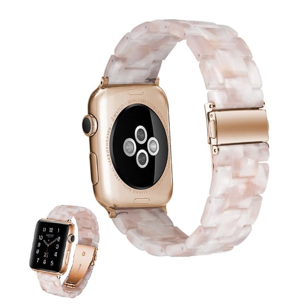 Apple Watch Series 5 40 mm armbånd med pitch-tema - Rosa / Hvit