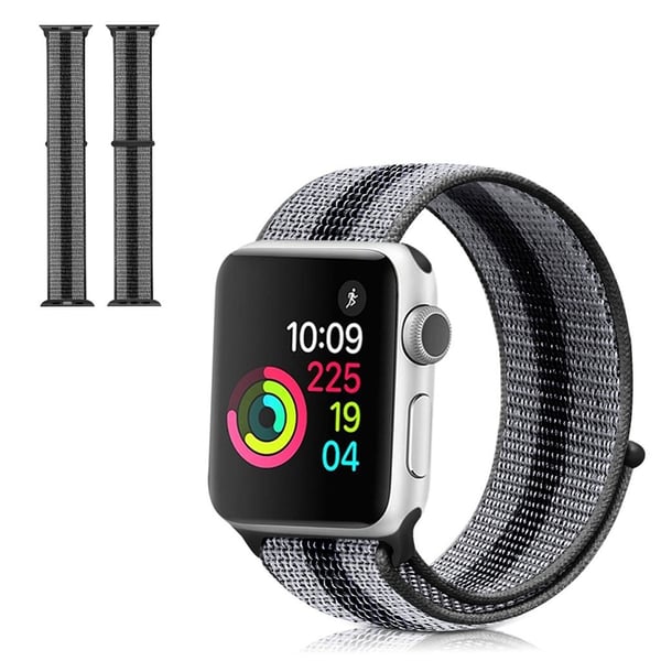 Apple Watch Series 5 40 mm vanntett nylonklokkebånd - Stripe Svart