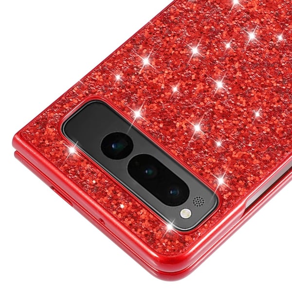 Glitter Google Pixel Fold Etui - Svart