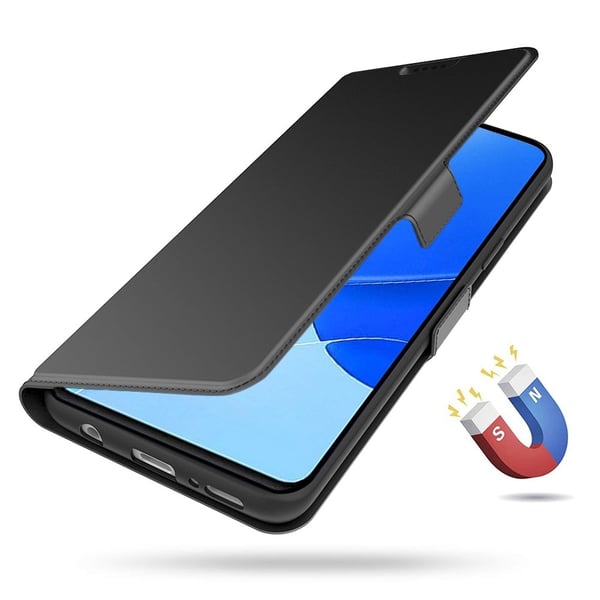 Glatt og tynt premium PU-skinnetui for Honor X7a - Svart