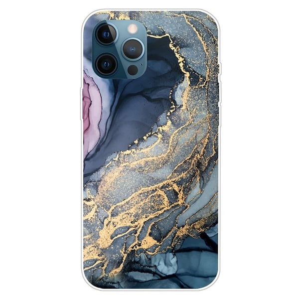 Marble design iPhone 15 Plus cover - Orange Mellem De Blå Nuancer Marble design iPhone 15 Plus cover - Orange Mellem De Blå Nuancer