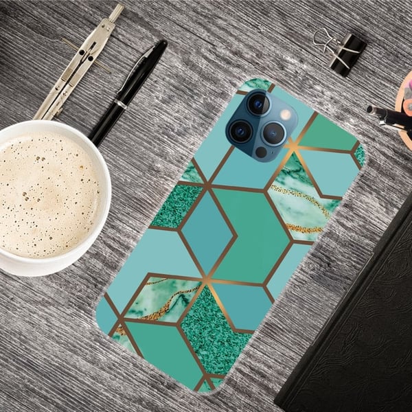 Marble design iPhone 15 Pro cover - Teal Marmor Tile