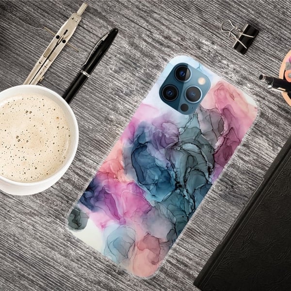 Marble iPhone 15 Plus Etui - Osmose Of Rose og Grønn