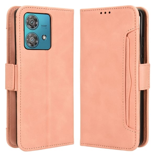 Stilig Læretui med Lommebok til Motorola Edge 40 Neo - Rosa