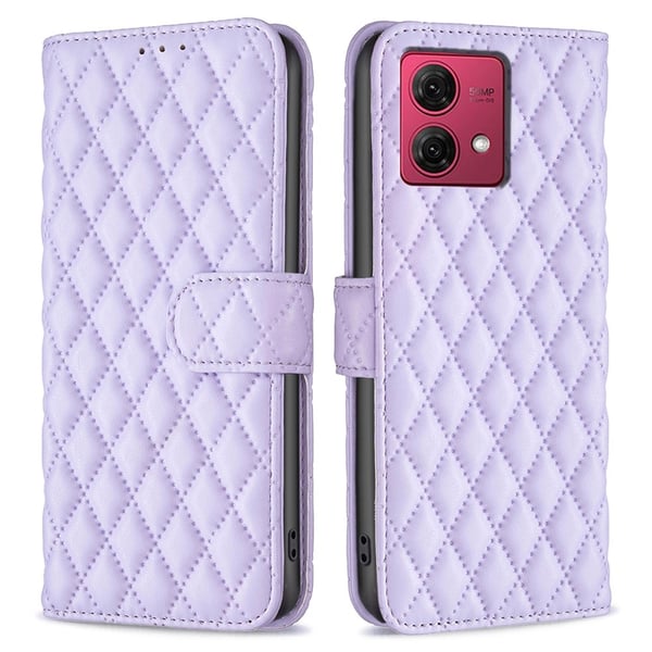 Rombemønster, matt flip-deksel for Motorola Moto G84 - Lilla
