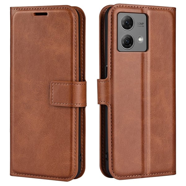 Læretui med Lommebok til Motorola Moto G84 - Lysebrun