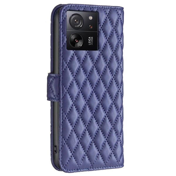 Rombemønster, matt flip-deksel for Xiaomi 13T / Xiaomi 13T Pro / Xiaomi Redmi K60 Ultra - Blå