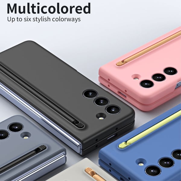 Himmelblått gummiert PC-etui med stylus til Samsung Galaxy Z Fold5 5G