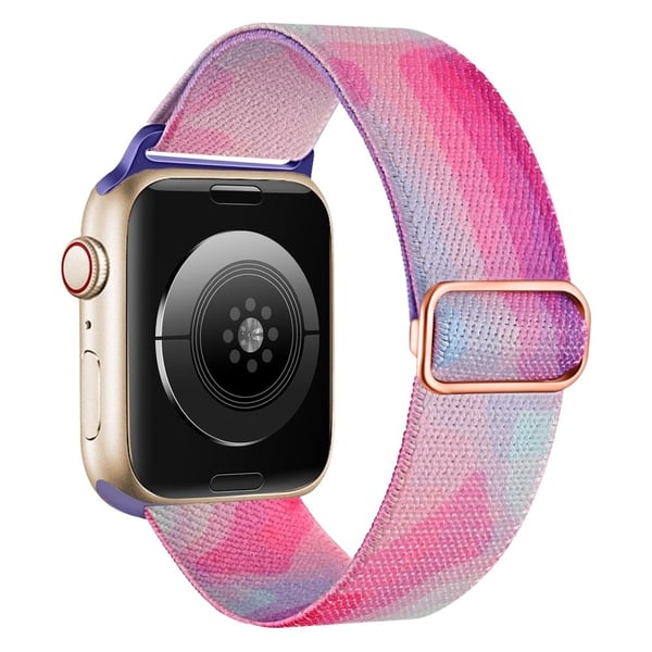 Fargerikt, flytende nylonarmbånd for Apple Watch Series 9/8/7/6/SE 41mm/40mm/38mm - Lilla / Blå