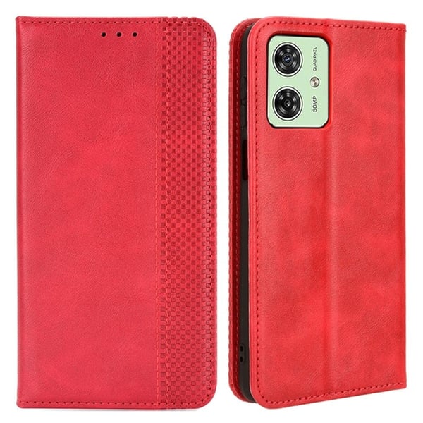 Bofink Vintage Motorola Moto G54 Nahkakotelo - Punainen