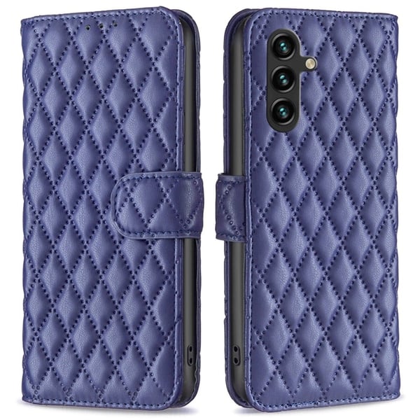 Matt Samsung Galaxy A05s fodral med rombmönster - Blå