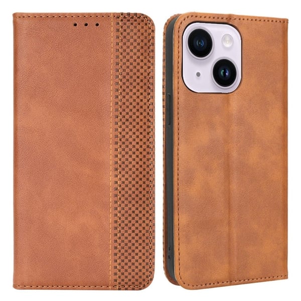 Bofink Vintage iPhone 15 Nahkakotelo - Ruskea