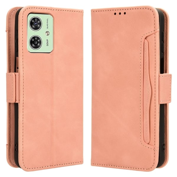 Stilig Læretui med Lommebok til Motorola Moto G54 - Rosa