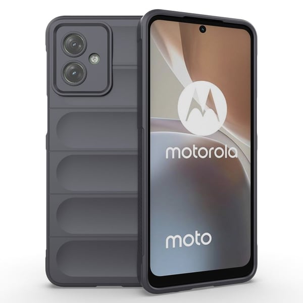 Blødt grebsformet cover til Motorola Moto G54 - Sølv/Grå