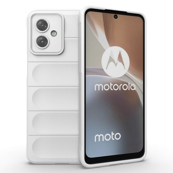 Blødt grebsformet cover til Motorola Moto G54 - Hvid