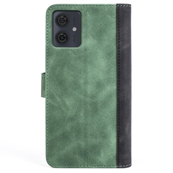 Tofarget lærdeksel for Motorola Moto G54 - Grønn