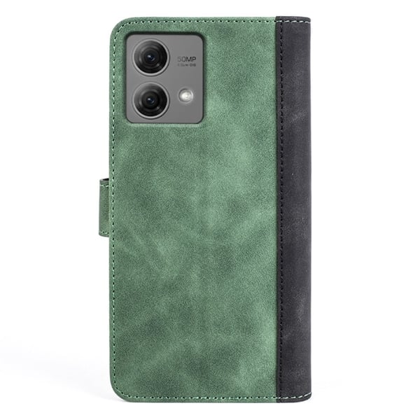 Tofarget lærdeksel for Motorola Moto G84 - Grønn